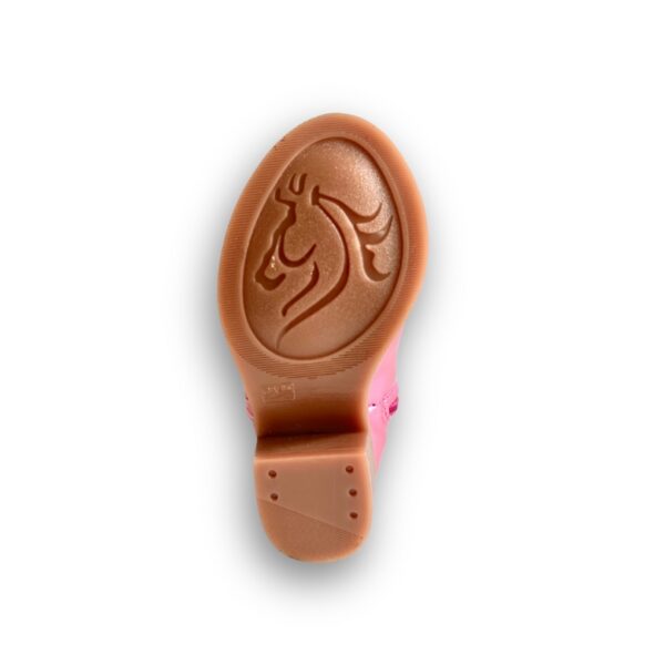 Botas vaqueras para niñas en color rosa metálico.