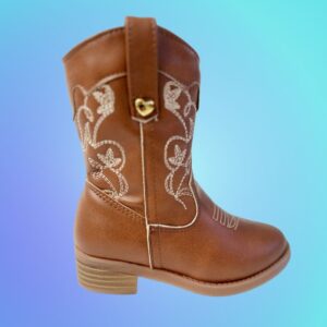 Botas vaqueras para niñas en color camel.