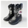 Botas vaqueras para niñas en color negra.
