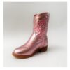 Botas vaqueras para niñas en color cuarzo metálico.