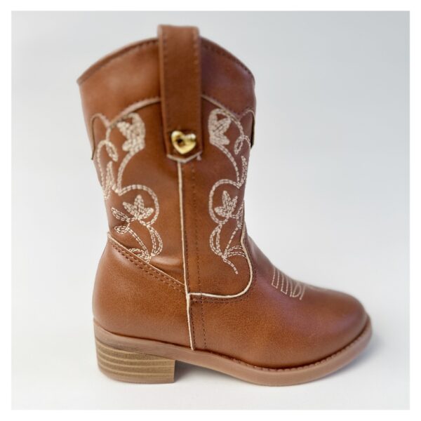 Botas vaqueras para niñas en color camel.