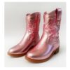 Botas vaqueras para niñas en color cuarzo metálico.